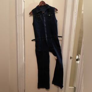 Dark indigo jean/denim jumpsuit. Size Xs